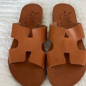 Pagonis Greek Sandals in Brown NWOT size 38, purchased in Greece